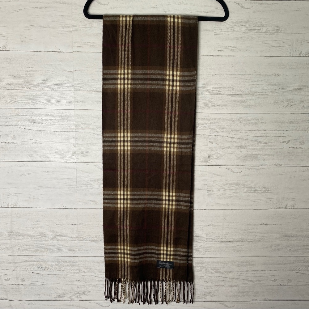 🌈 cashmillion brown plaid scarf